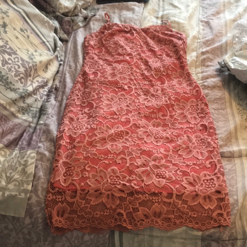 Dusty Rose Lace Dress